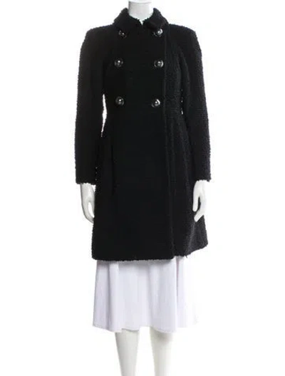 Pre-owned Chanel 2017 Wool Coat In Black