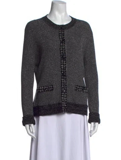 Pre-owned Chanel 2017 Wool Sweater In Black/grey/metallic