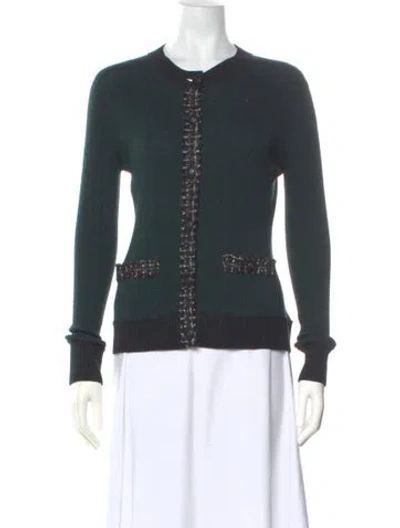Pre-owned Chanel 2017 Wool Sweater In Green