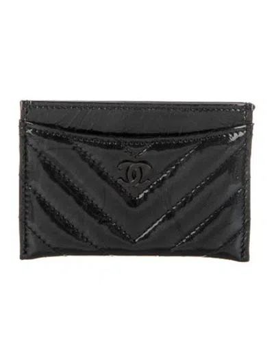 Pre-owned Chanel 2017-2018 Card Holder Card Holder In Black/metallic