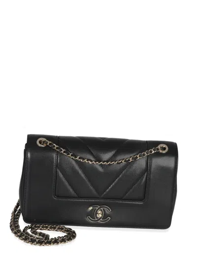 Pre-owned Chanel 2017-2018 Mademoiselle Flap Bag In Black