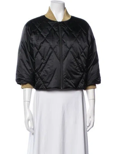 Pre-owned Chanel 2017-2018 Nylon Bomber Jacket In Black