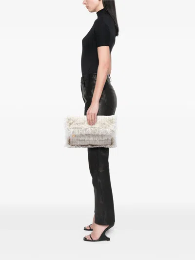 Pre-owned Chanel 2017-2018 Paris Cosmopolite Tweed Fringe Clutch Bag In Brown