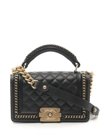 Pre-owned Chanel 2018-2019 Boy Tote Bag In Black