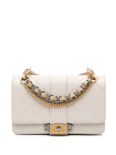 Pre-owned Chanel 2018-2019 Cc Stitched Calfskin Chain Flap Satchel