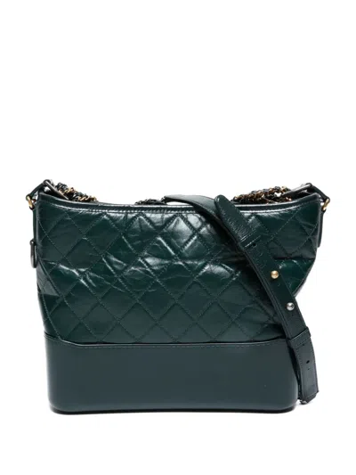 Pre-owned Chanel 2018-2019 Gabrielle Shoulder Bag In Green