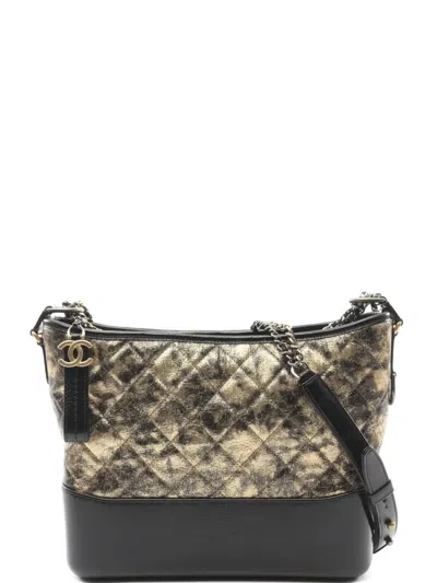 Pre-owned Chanel 2018-2019 Gabrielle Shoulder Bag In Gold