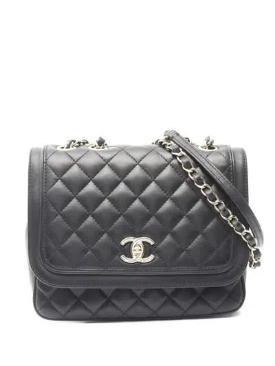 Pre-owned Chanel 2018-2019 Lovely Day Square Flap Shoulder Bag In Black