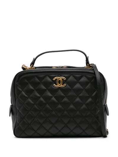 Pre-owned Chanel 2018-2019 Medium Cc Quilted Calfskin Vanity Case Satchel