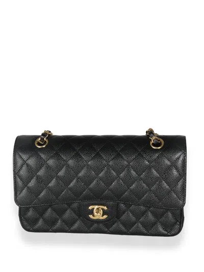 Pre-owned Chanel 2018-2019 Medium Double Flap Shoulder Bag In 黑色