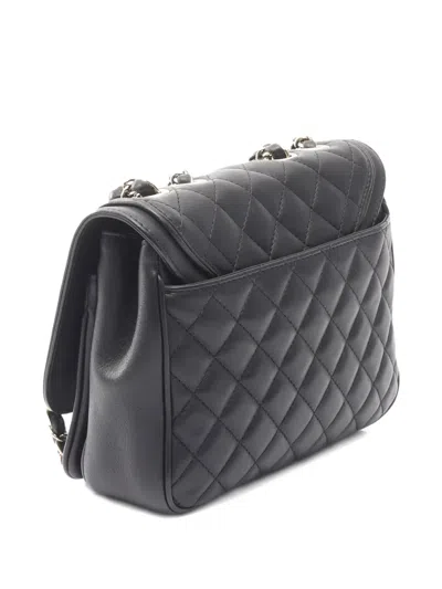 Pre-owned Chanel 2018-2019 Medium Quilted Lambskin Lovely Day Single Flap Crossbody Bag In Black
