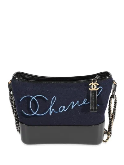 Pre-owned Chanel 2018-2019 Paris-hamburg Gabrielle Shoulder Bag In Black