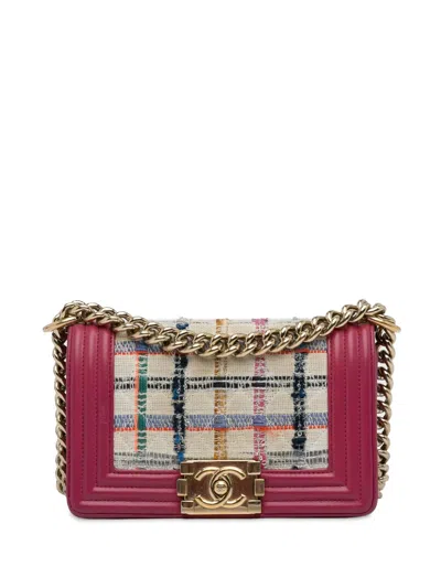 Pre-owned Chanel 2018-2019   Small Tweed Boy Crossbody Bag In 彩色