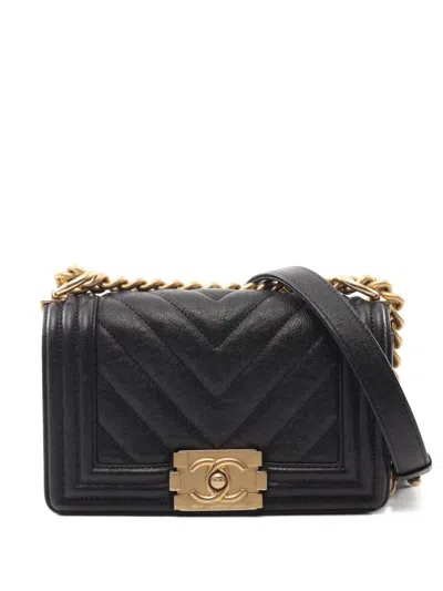 Pre-owned Chanel 2018-2019 Small Boy  Shoulder In Black