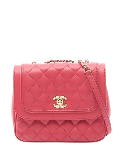 Pre-owned Chanel 2018-2019 Small Lambskin Lovely Day Flap Crossbody Bag In Pink