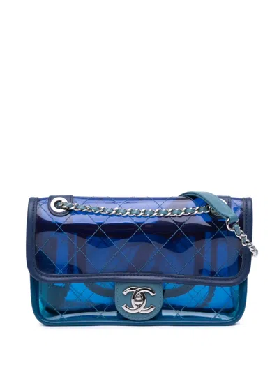 Pre-owned Chanel 2018-2019 Small Pvc And Lambskin Coco Splash Flap Shoulder Bag