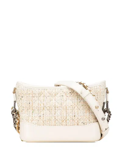 Pre-owned Chanel 2018-2019 Small Tweed And Calfskin Gabrielle Crossbody Bag