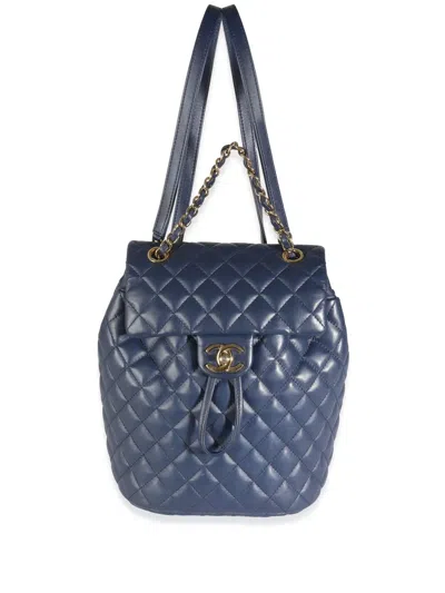 Pre-owned Chanel 2018-2019 Small Urban Spirit Backpack In Blue