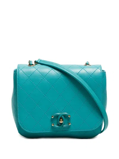 Pre-owned Chanel 2018-2019 Wilde Stitch Shoulder Bag In Green