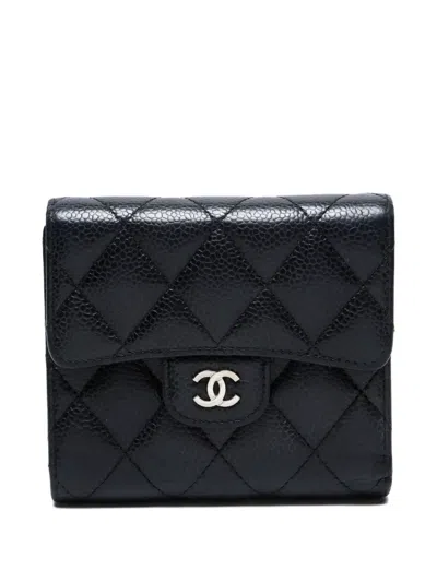 Pre-owned Chanel 2018 Cc Mark Wallet In Black