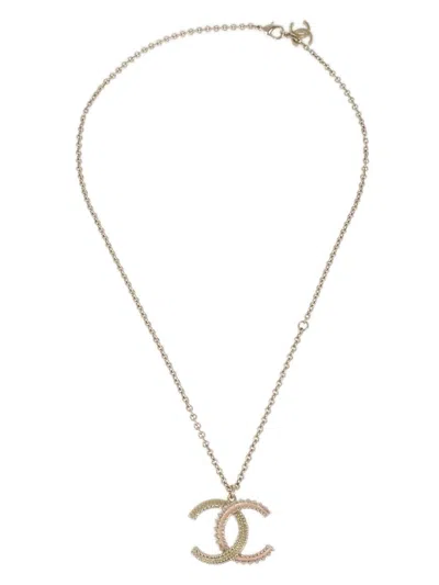 Pre-owned Chanel 2018 Cc Pendant Necklace In Gold