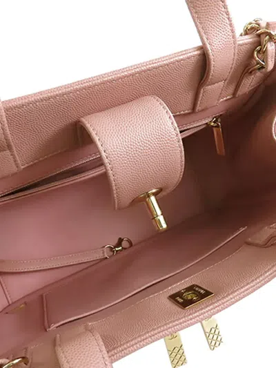 Pre-owned Chanel 2018 Cc Quilted Caviar Business Affinity Satchel In Pink