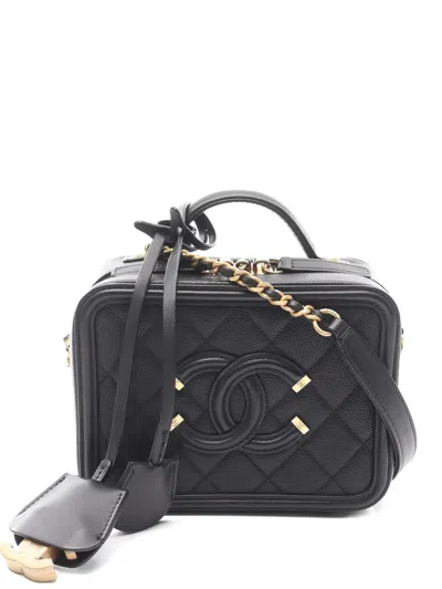 Pre-owned Chanel 2018 Cc Quilted Tote Bag In Black