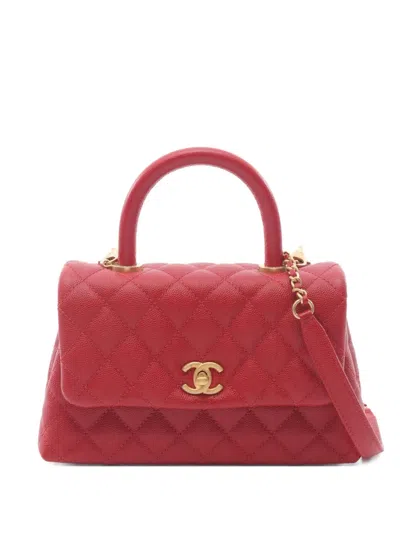 Pre-owned Chanel 2018 Coco Handbag In Red