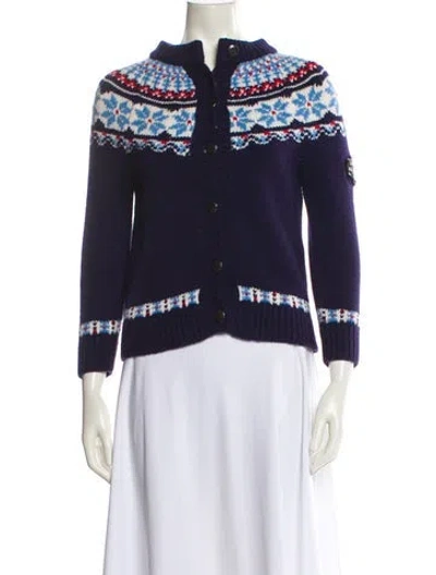 Pre-owned Chanel 2018 Coco Neige Sweater In Blue