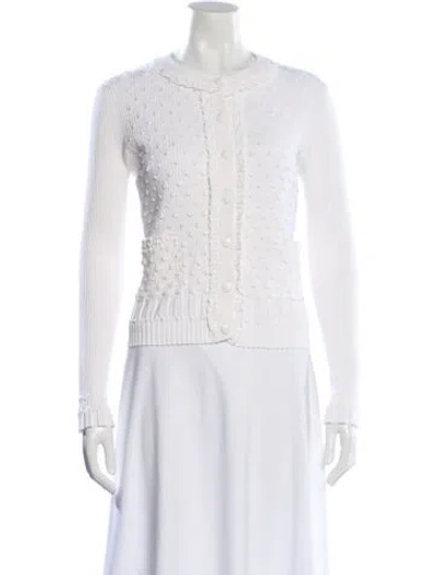 Pre-owned Chanel 2018 Crew Neck Sweater In White