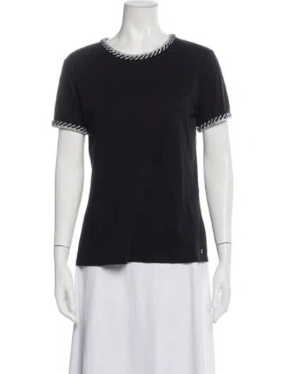 Pre-owned Chanel 2018 Crew Neck T-shirt In Black