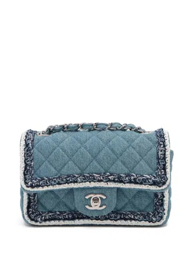 Pre-owned Chanel 2018 Denim Quilted Shoulder Bag In Blue