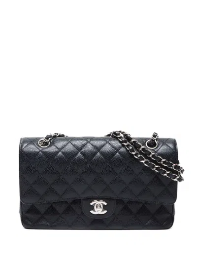 Pre-owned Chanel 2018 Double Flap Shoulder Bag In Black