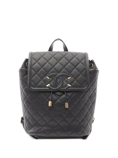Pre-owned Chanel 2018 Filigree Diamond-quilting Backpack