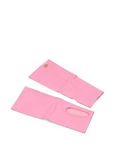 Pre-owned Chanel 2018 Fingerless Leather Gloves In Pink