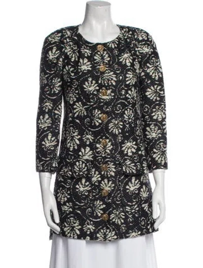 Pre-owned Chanel 2018 Floral Print Coat In Multi