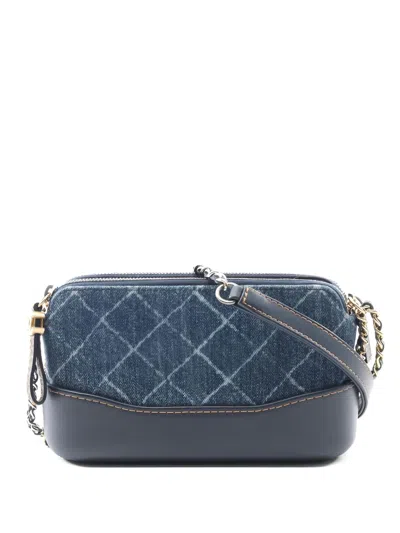 Pre-owned Chanel 2018 Gabriel Chain-strap Cross Body Bag In Blue