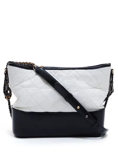 Pre-owned Chanel 2018 Gabrielle Shoulder Bag In White