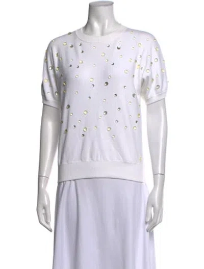 Pre-owned Chanel 2018 Graphic Print Sweater In White