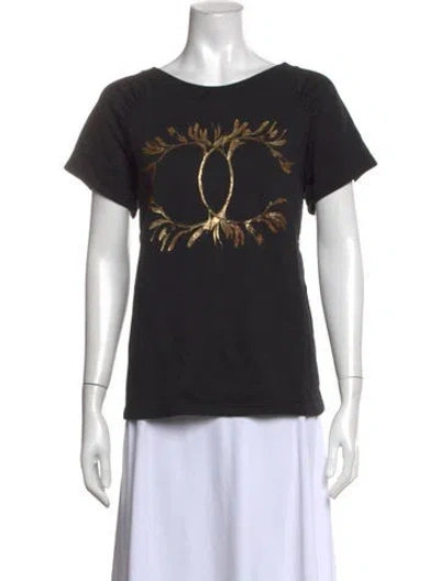 Pre-owned Chanel 2018 Graphic Print T-shirt In Black