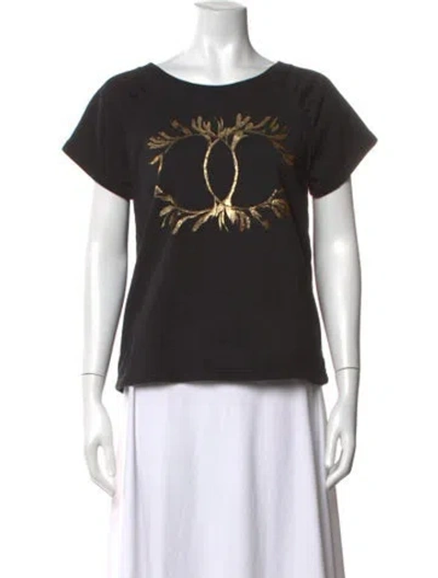 Pre-owned Chanel 2018 Graphic Print T-shirt In Black