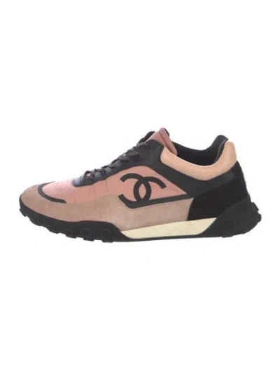 Pre-owned Chanel 2018 Interlocking Cc Logo Athletic Sneakers In Pink