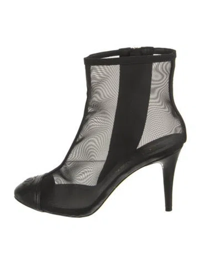 Pre-owned Chanel 2018 Interlocking Cc Logo Boots In Black