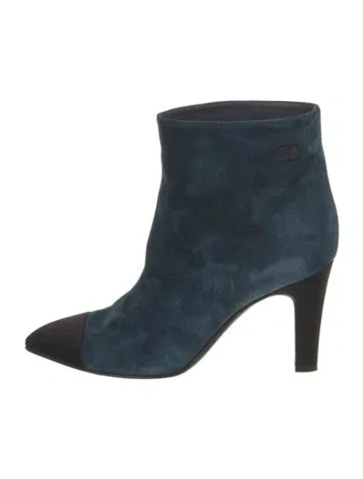 Pre-owned Chanel 2018 Interlocking Cc Logo Boots In Green