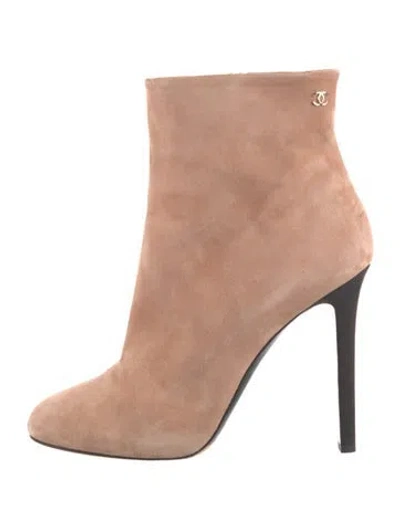 Pre-owned Chanel 2018 Interlocking Cc Logo Boots In Pink