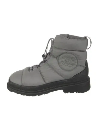 Pre-owned Chanel 2018 Interlocking Cc Logo Combat Boots In Multi