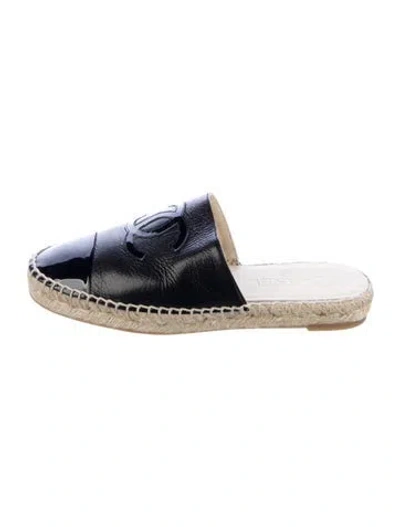 Pre-owned Chanel 2018 Interlocking Cc Logo Espadrilles In Blue