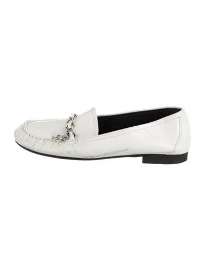 Pre-owned Chanel 2018 Interlocking Cc Logo Loafers In White