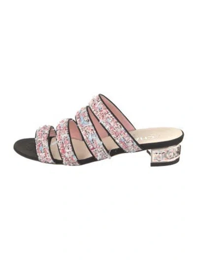 Pre-owned Chanel 2018 Interlocking Cc Logo Sandals In Pink