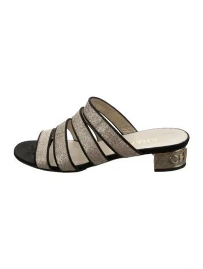 Pre-owned Chanel 2018 Interlocking Cc Logo Slides In Multi